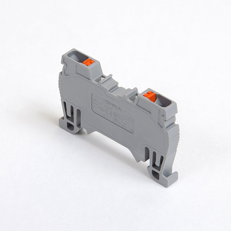 ONKA 2,5mm2 Federleistenanschlussklemmen Terminal auf DIN-Schiene 2-adrig grau, 1020013